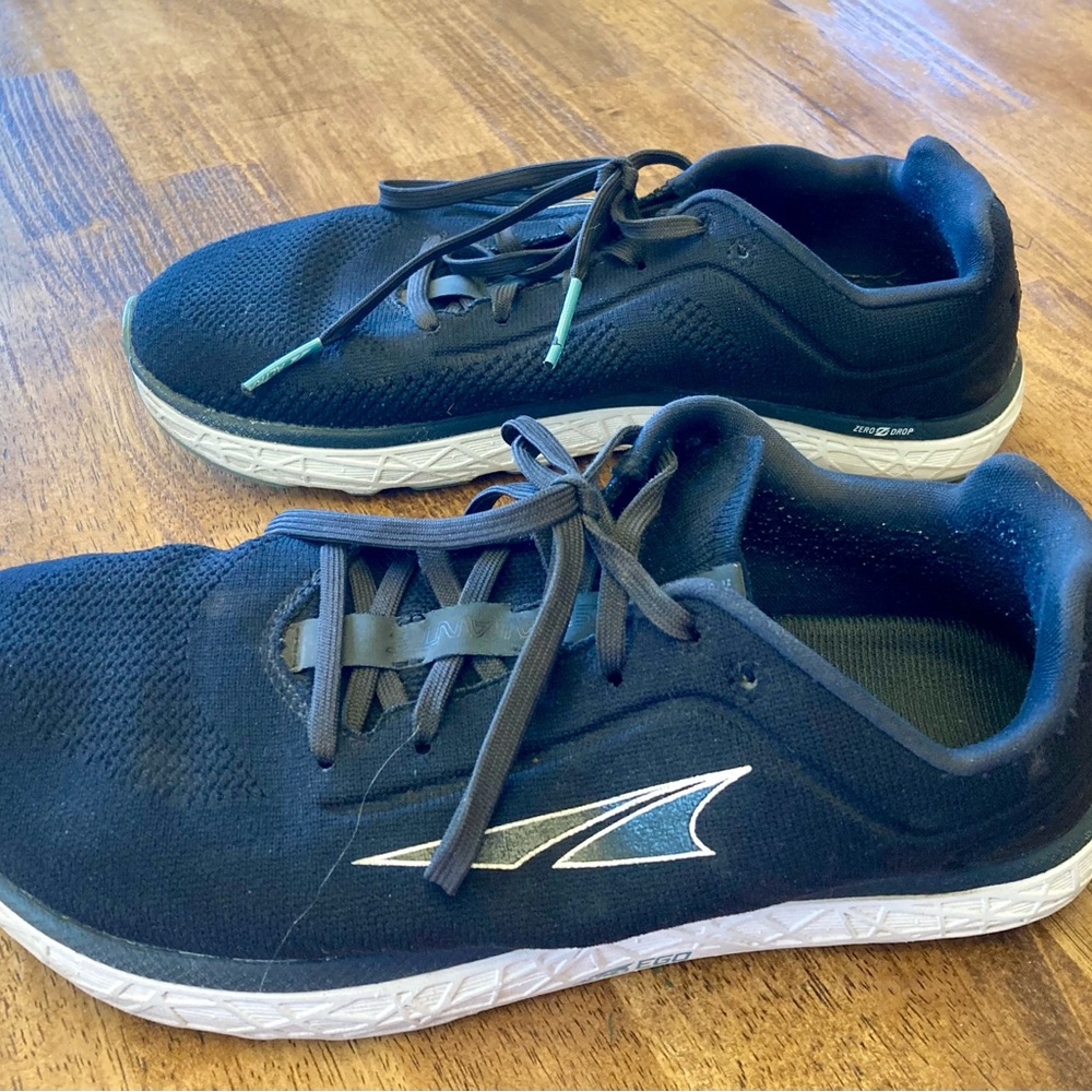 Black Athletic Shoes with White Soles